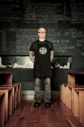 Portrait of Chef Kevin Sousa at his restaurant Salt of the Earth, Pittsburgh Pa., © Laura Petrilla, http://misslphotography.com/index2.php